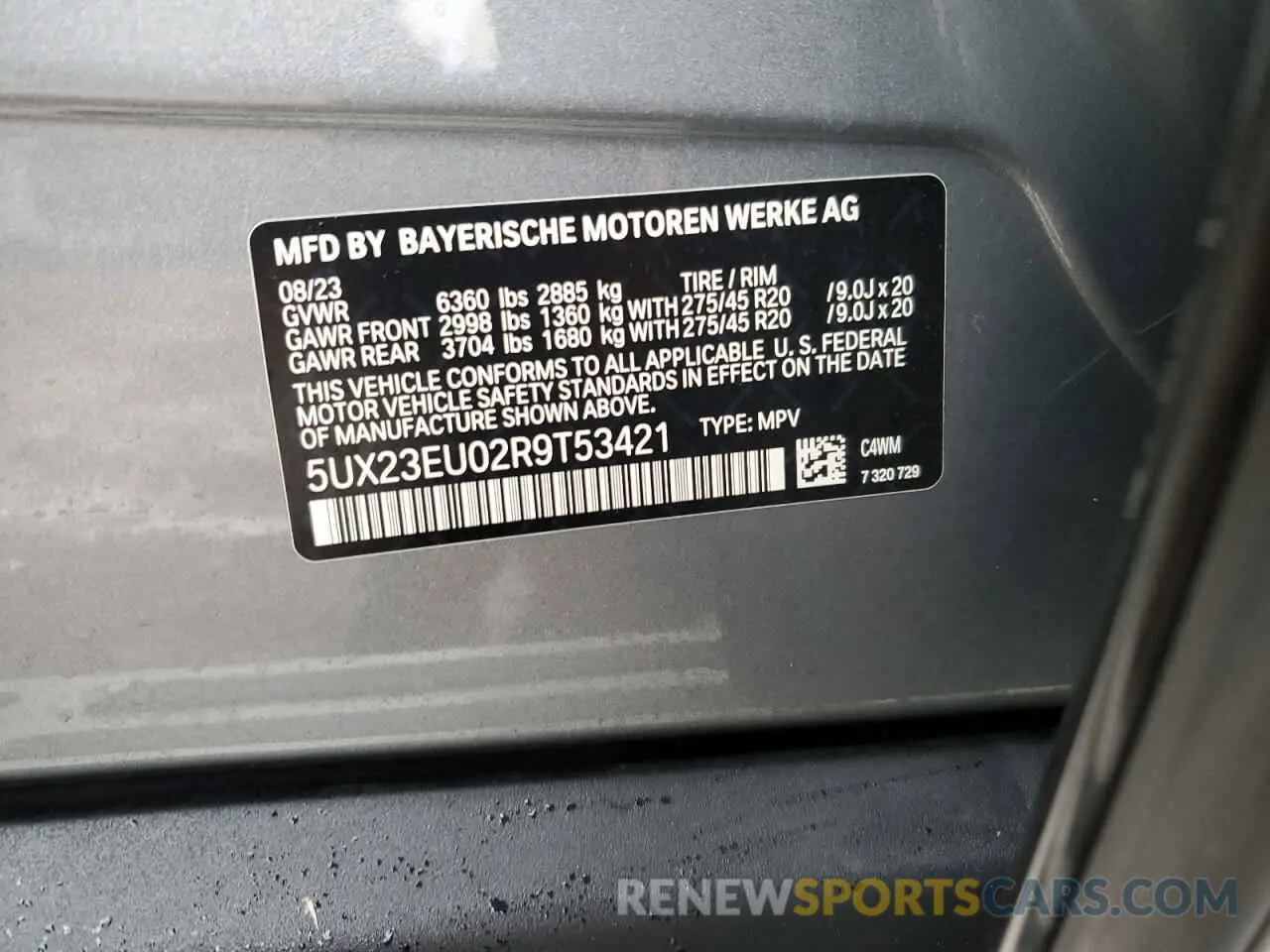 12 fotografías del automóvil dañado 5UX23EU02R9T53421 BMW X5 2024