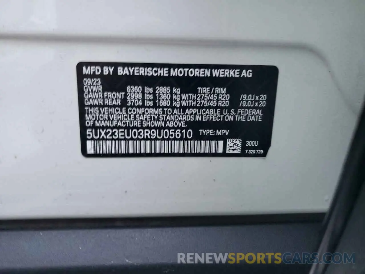 12 fotografías del automóvil dañado 5UX23EU03R9U05610 BMW X5 2024