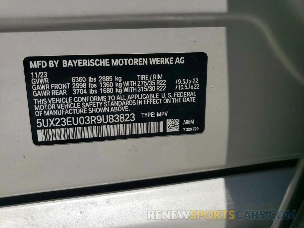 14 fotografías del automóvil dañado 5UX23EU03R9U83823 BMW X5 2024