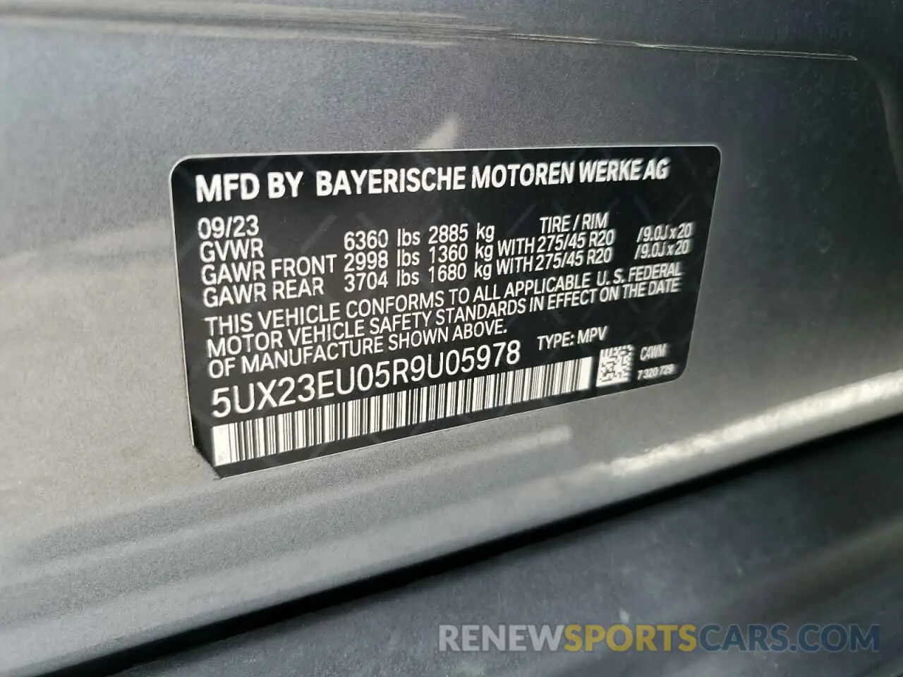 13 fotografías del automóvil dañado 5UX23EU05R9U05978 BMW X5 2024