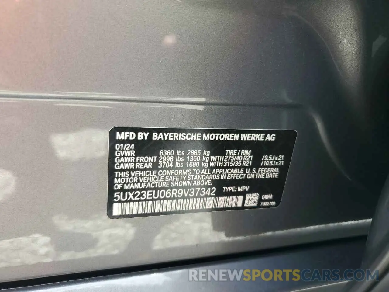 13 fotografías del automóvil dañado 5UX23EU06R9V37342 BMW X5 2024
