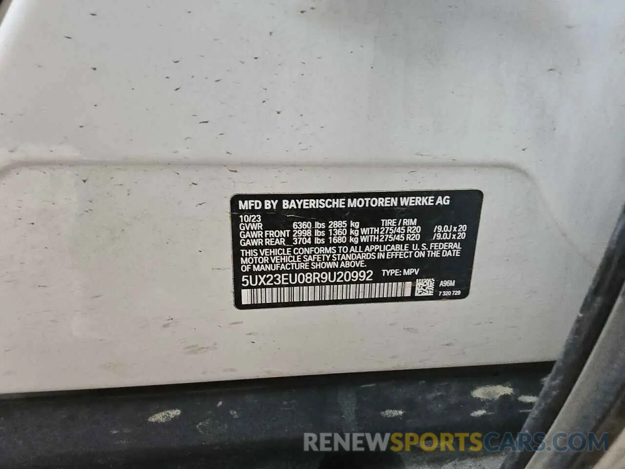 13 fotografías del automóvil dañado 5UX23EU08R9U20992 BMW X5 2024