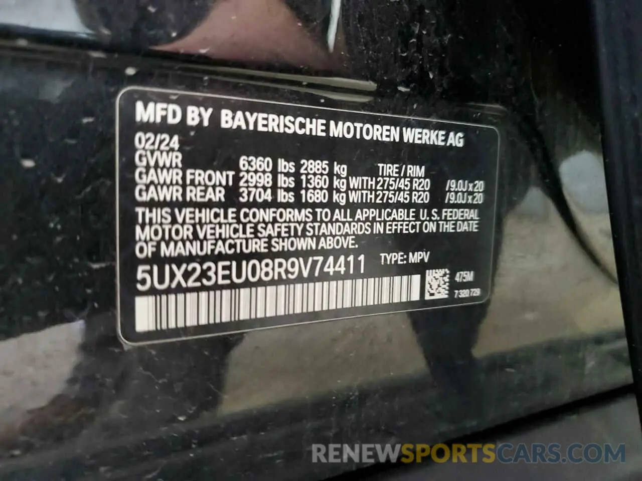 14 fotografías del automóvil dañado 5UX23EU08R9V74411 BMW X5 2024