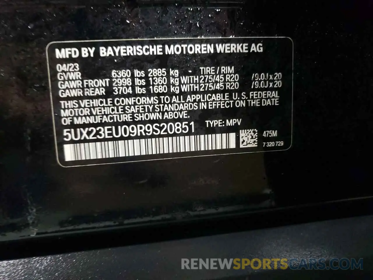 13 fotografías del automóvil dañado 5UX23EU09R9S20851 BMW X5 2024