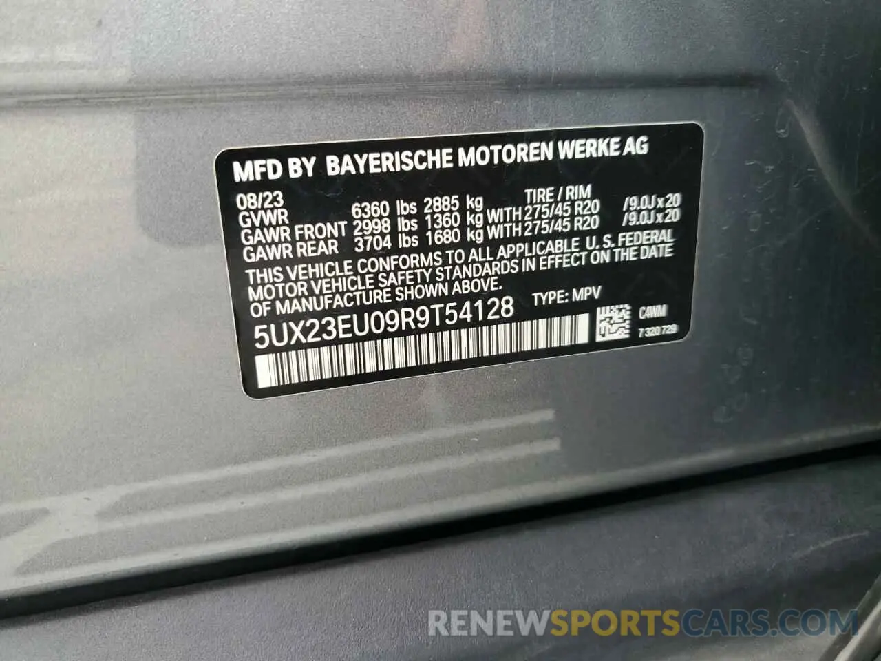 14 fotografías del automóvil dañado 5UX23EU09R9T54128 BMW X5 2024