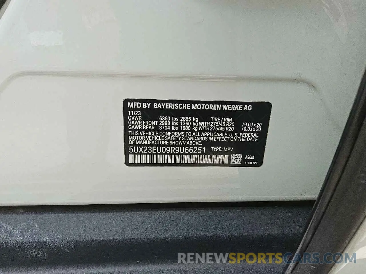 12 fotografías del automóvil dañado 5UX23EU09R9U66251 BMW X5 2024