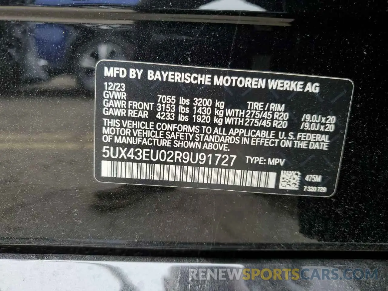 14 fotografías del automóvil dañado 5UX43EU02R9U91727 BMW X5 2024