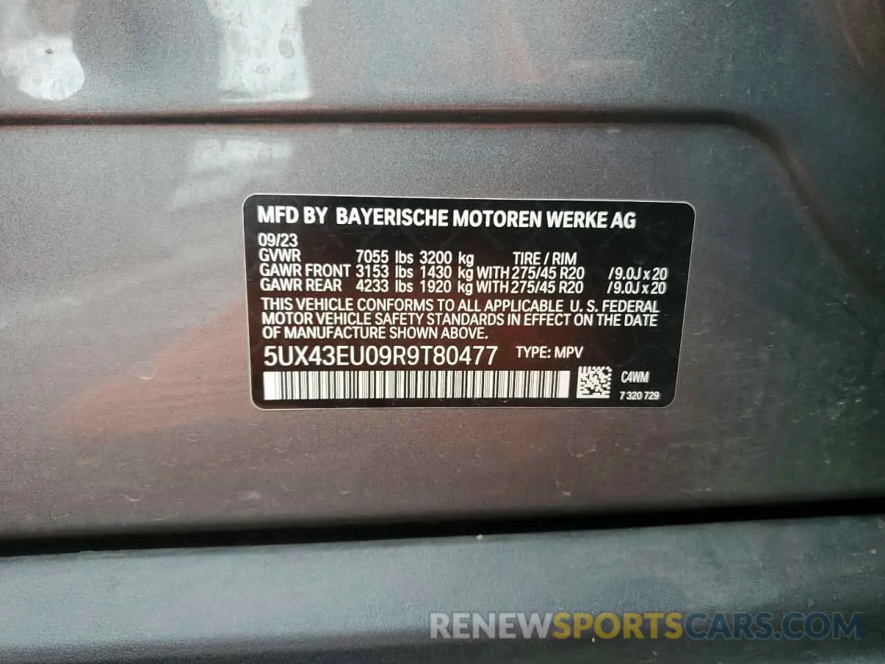 13 fotografías del automóvil dañado 5UX43EU09R9T80477 BMW X5 2024