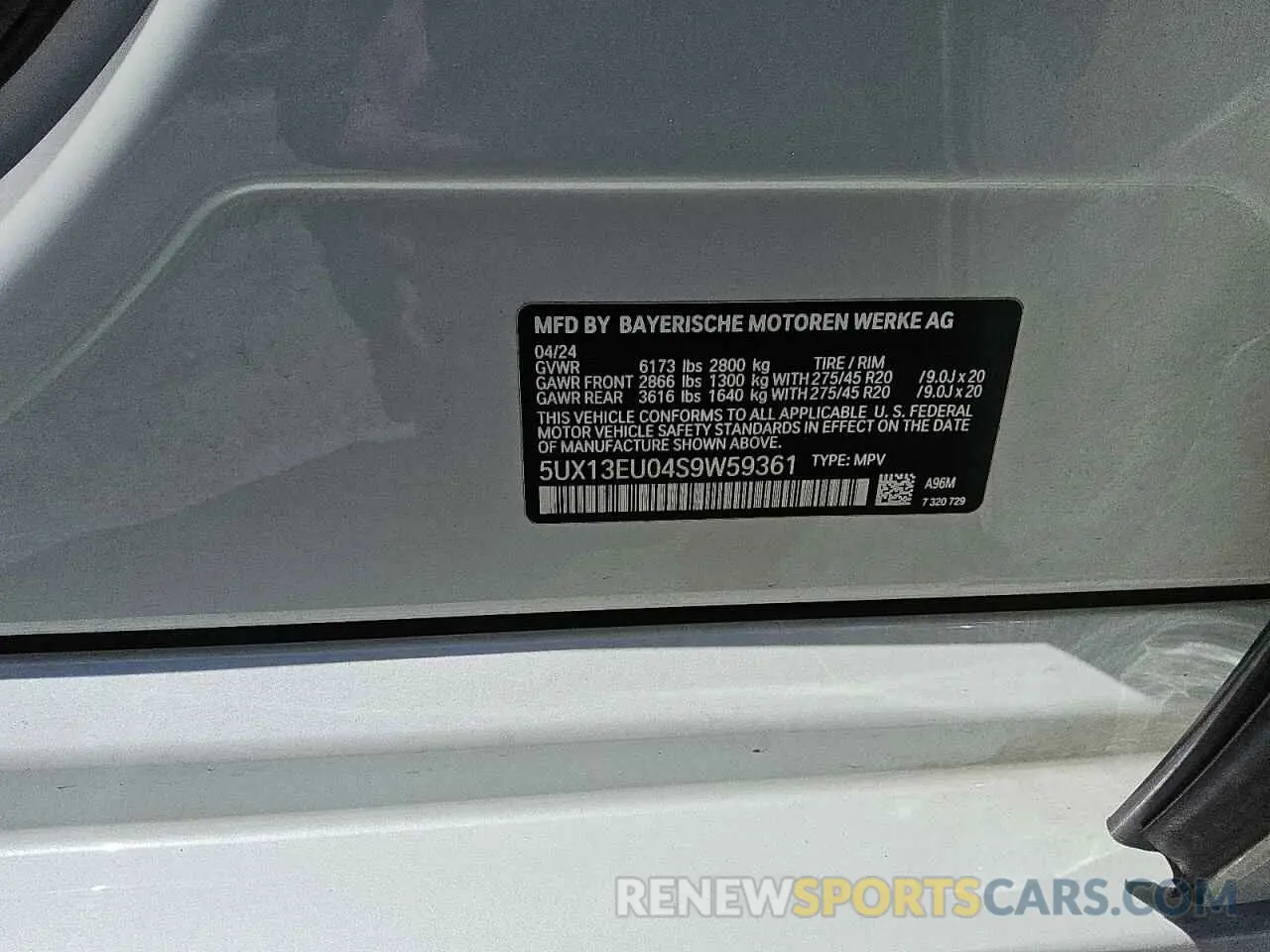 12 fotografías del automóvil dañado 5UX13EU04S9W59361 BMW X5 2025