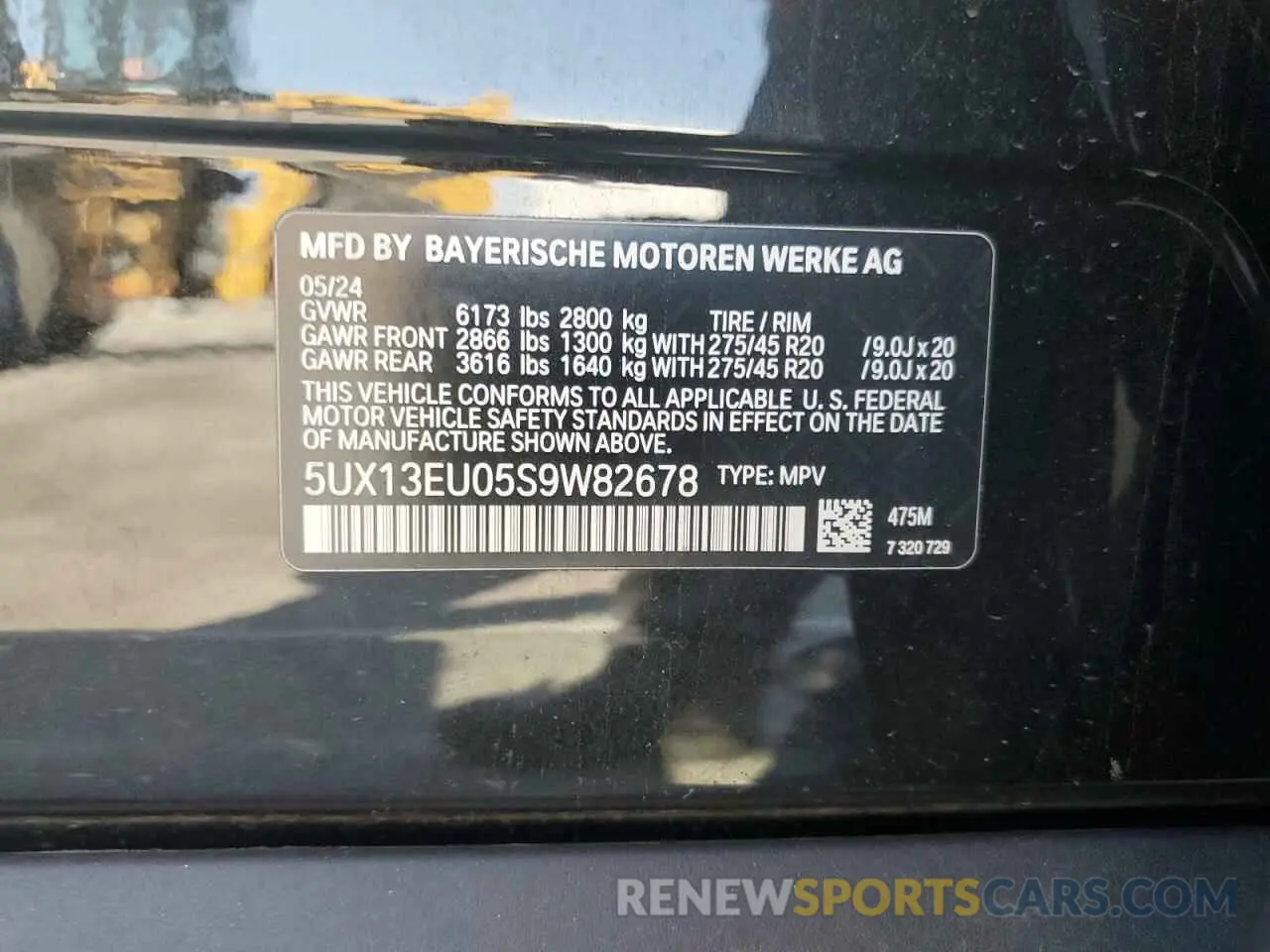 14 fotografías del automóvil dañado 5UX13EU05S9W82678 BMW X5 2025
