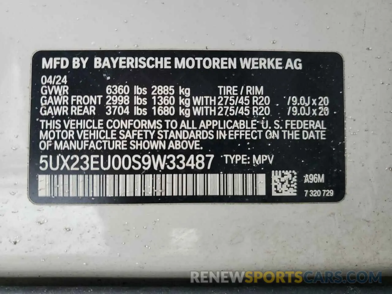 13 fotografías del automóvil dañado 5UX23EU00S9W33487 BMW X5 2025