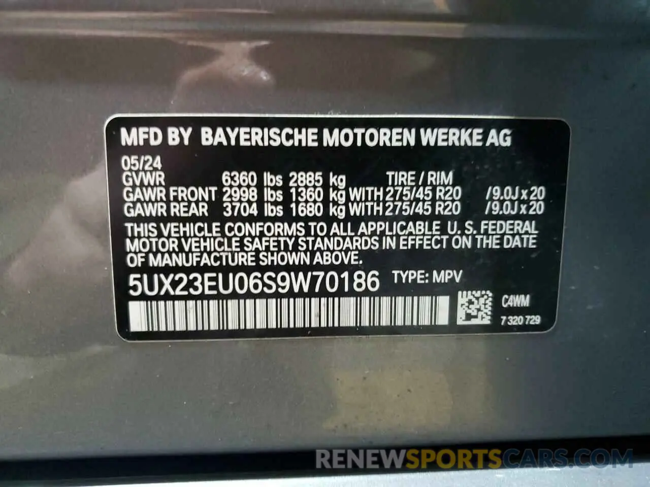 14 fotografías del automóvil dañado 5UX23EU06S9W70186 BMW X5 2025