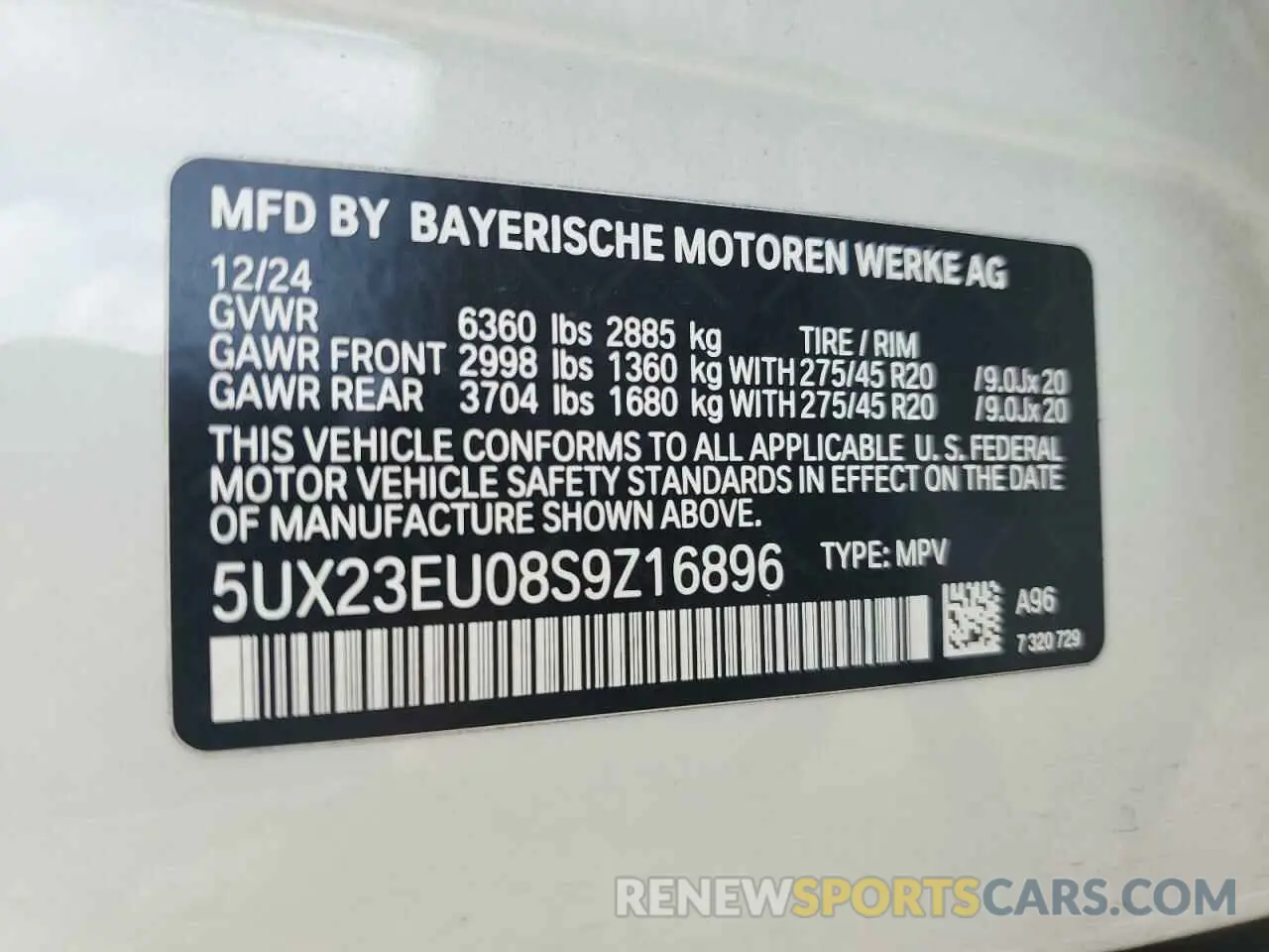 13 fotografías del automóvil dañado 5UX23EU08S9Z16896 BMW X5 2025