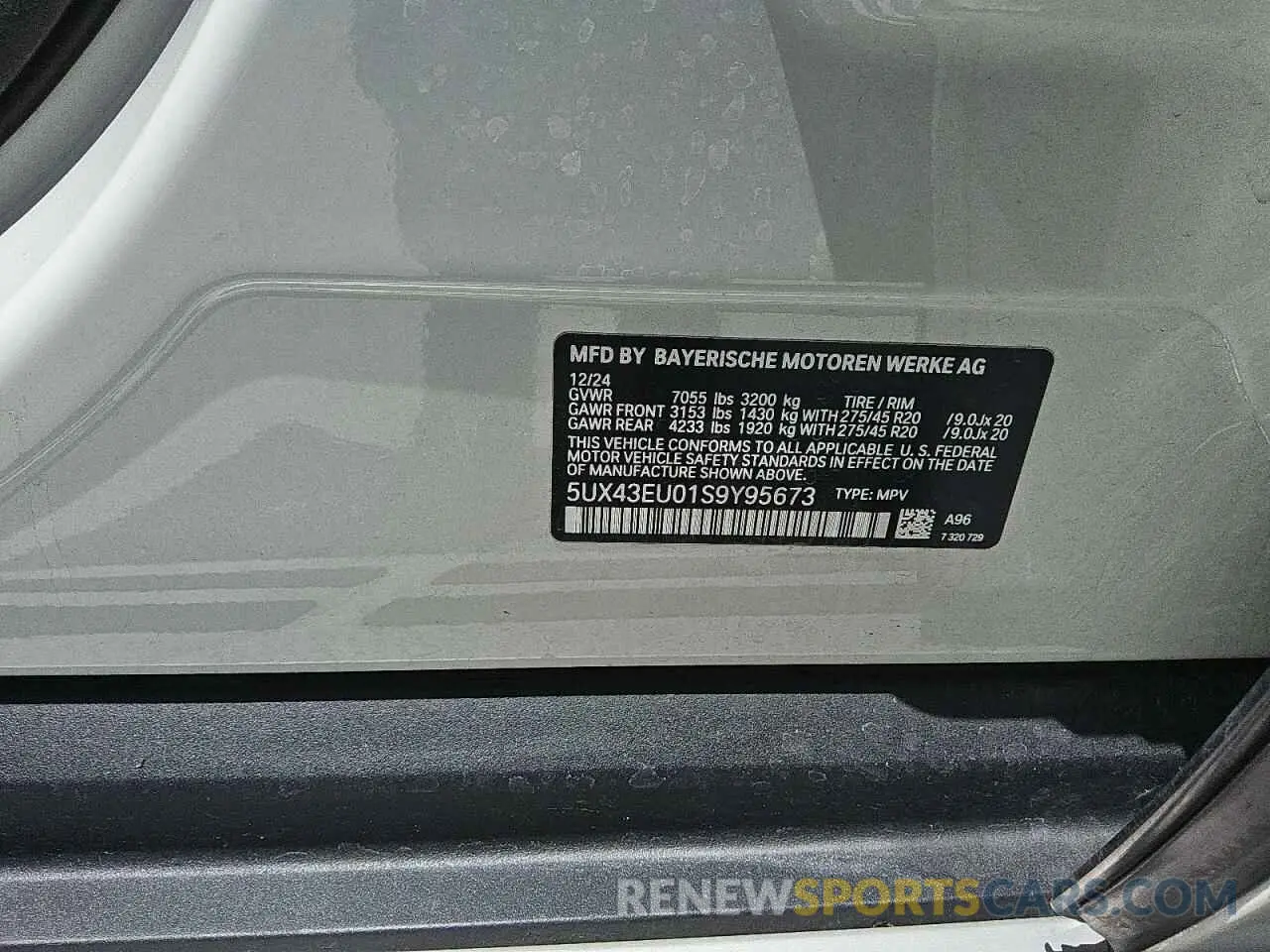 12 fotografías del automóvil dañado 5UX43EU01S9Y95673 BMW X5 2025