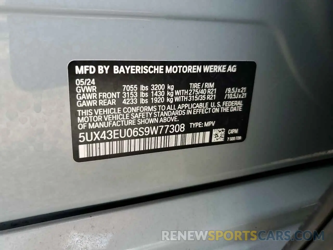 13 fotografías del automóvil dañado 5UX43EU06S9W77308 BMW X5 2025