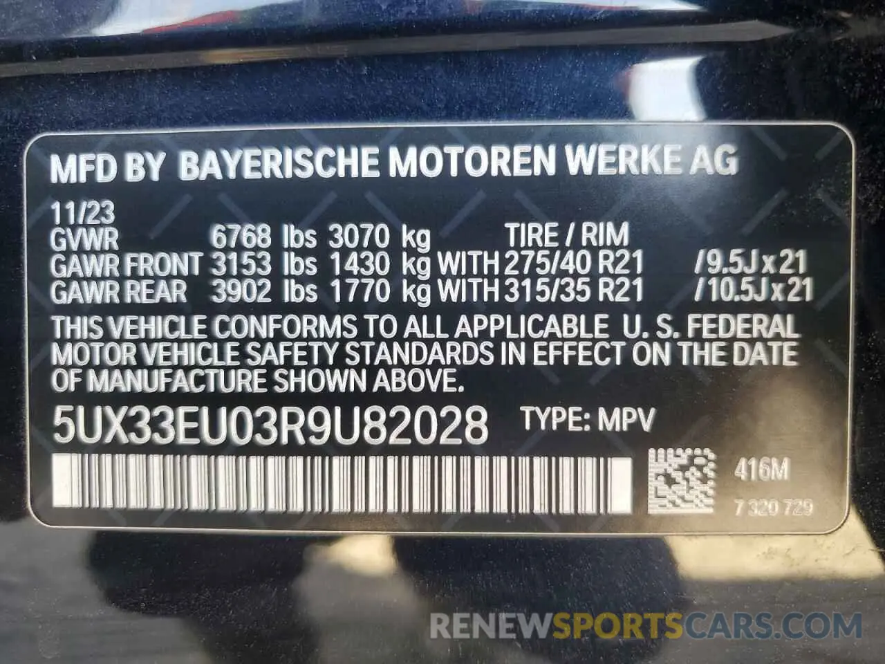 12 fotografías del automóvil dañado 5UX33EU03R9U82028 BMW X5 M60I 2024