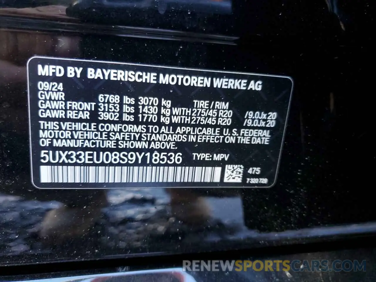 14 fotografías del automóvil dañado 5UX33EU08S9Y18536 BMW X5 M60I 2025