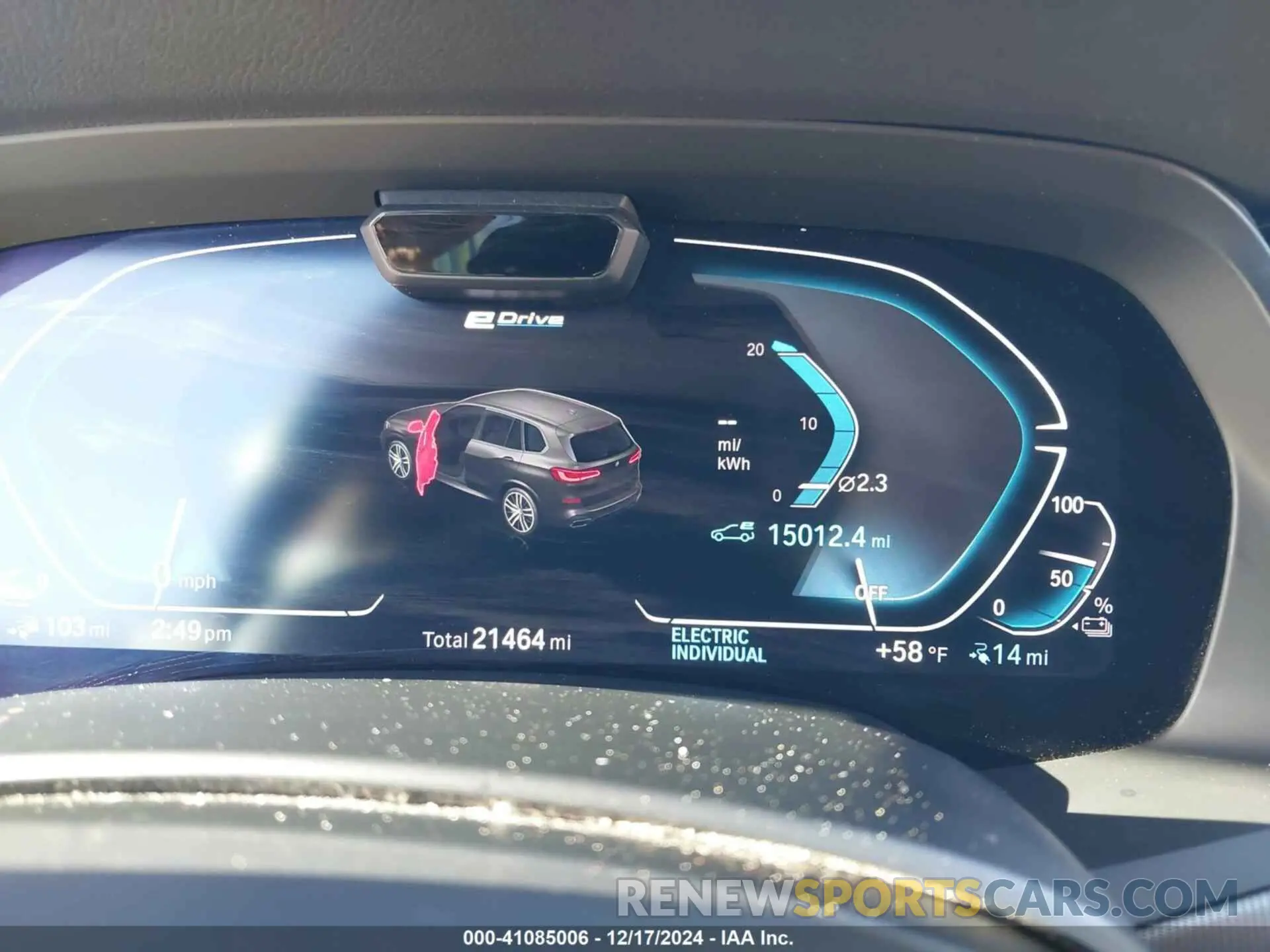 15 fotografías del automóvil dañado 5UXTA6C05M9F03955 BMW X5 PHEV 2021