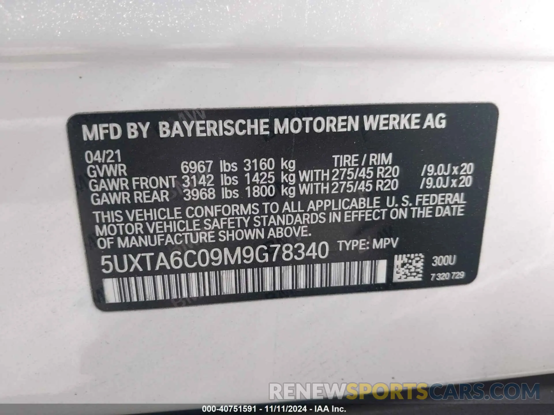 9 fotografías del automóvil dañado 5UXTA6C09M9G78340 BMW X5 PHEV 2021
