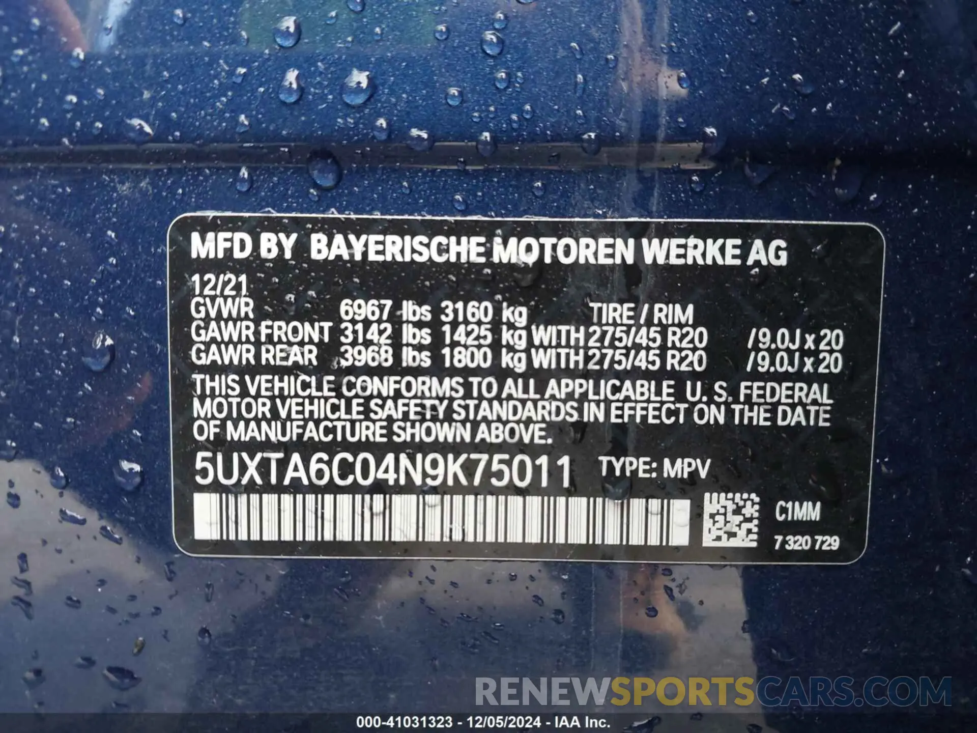 9 fotografías del automóvil dañado 5UXTA6C04N9K75011 BMW X5 PHEV 2022