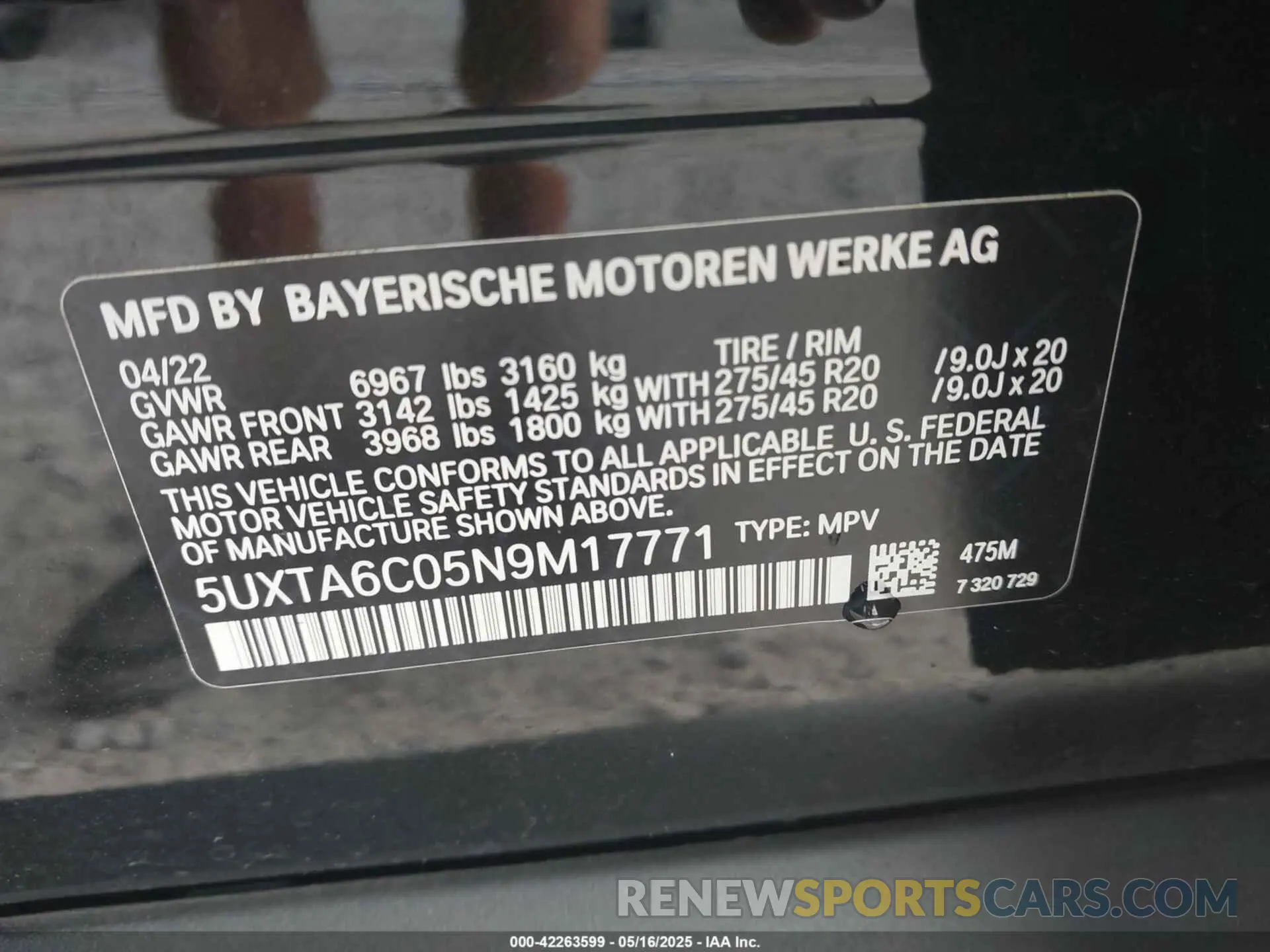 9 fotografías del automóvil dañado 5UXTA6C05N9M17771 BMW X5 PHEV 2022