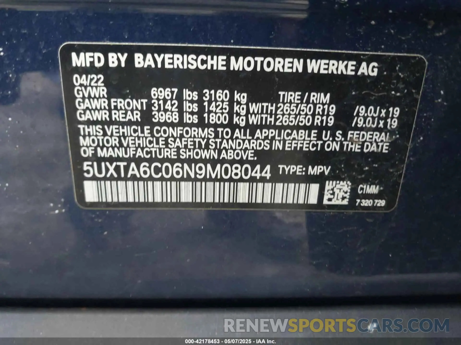 9 fotografías del automóvil dañado 5UXTA6C06N9M08044 BMW X5 PHEV 2022