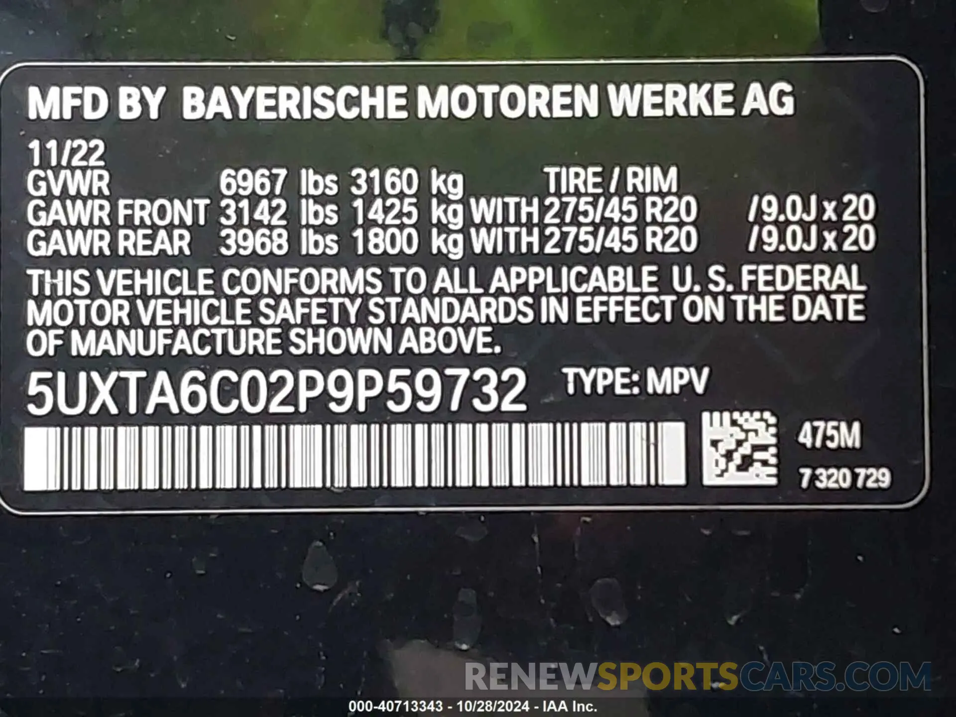 9 fotografías del automóvil dañado 5UXTA6C02P9P59732 BMW X5 PHEV 2023