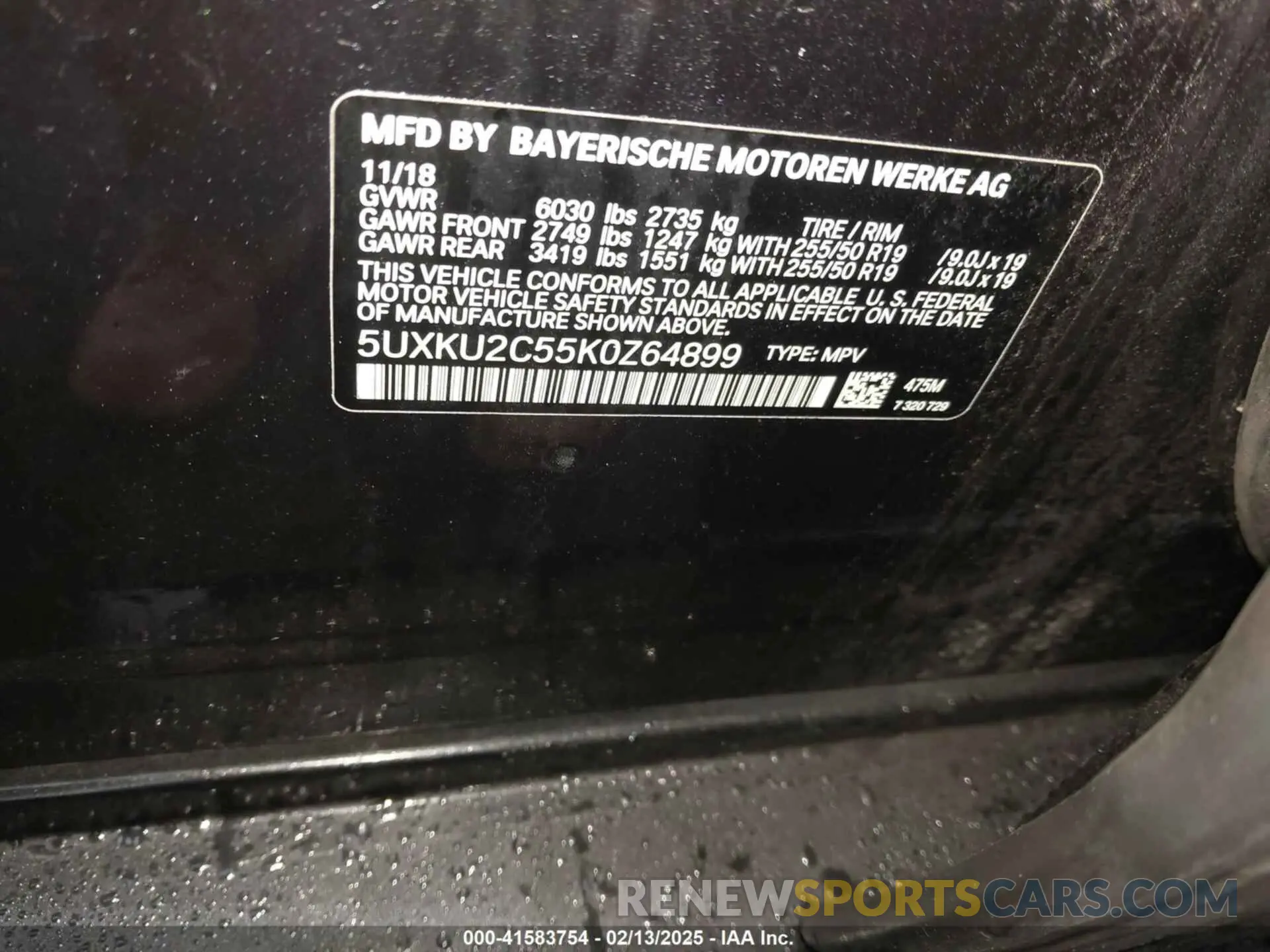 9 fotografías del automóvil dañado 5UXKU2C55K0Z64899 BMW X6 2019