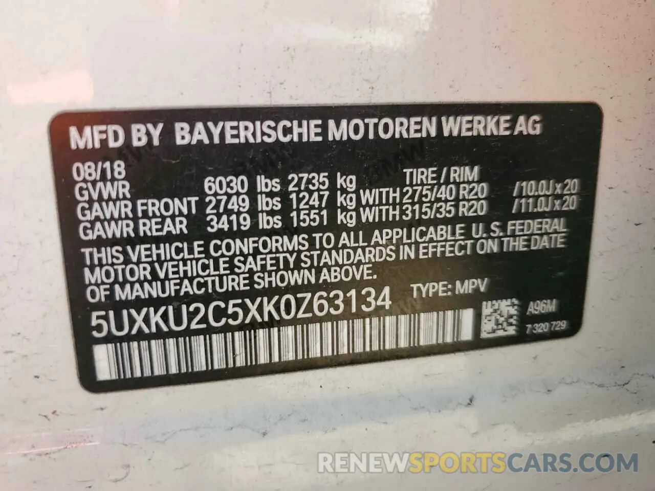 13 fotografías del automóvil dañado 5UXKU2C5XK0Z63134 BMW X6 2019