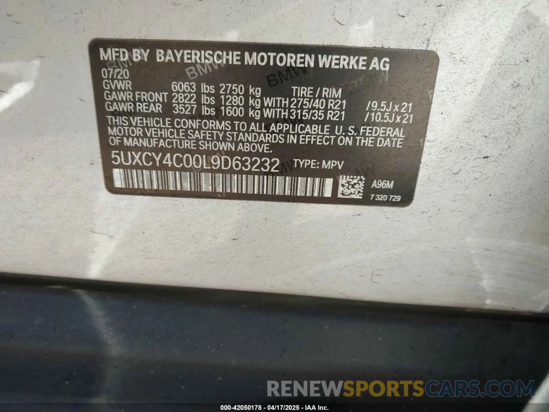 9 fotografías del automóvil dañado 5UXCY4C00L9D63232 BMW X6 2020
