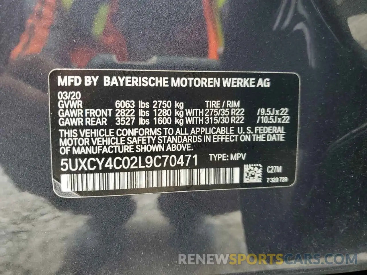 13 fotografías del automóvil dañado 5UXCY4C02L9C70471 BMW X6 2020