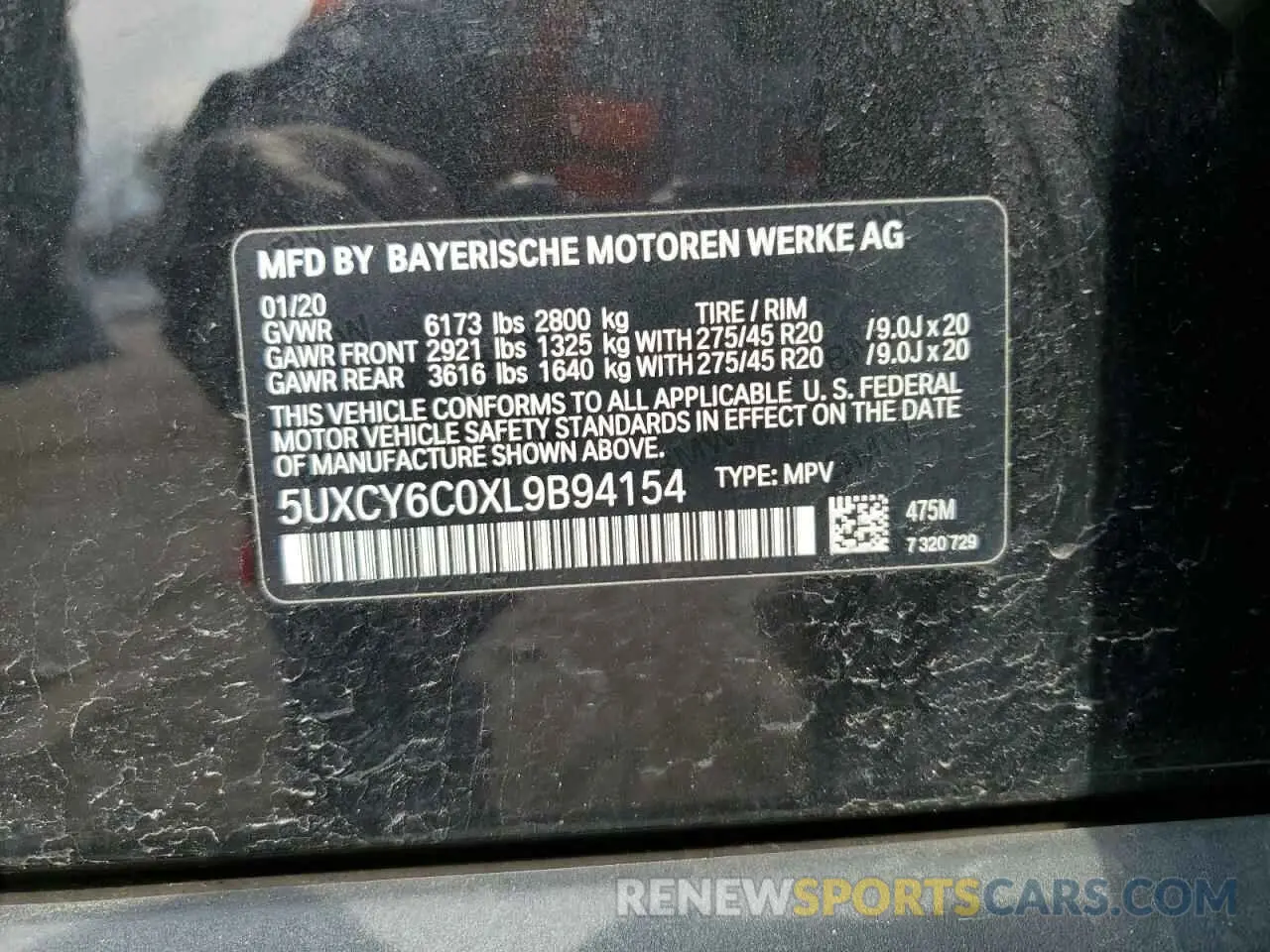 14 fotografías del automóvil dañado 5UXCY6C0XL9B94154 BMW X6 2020