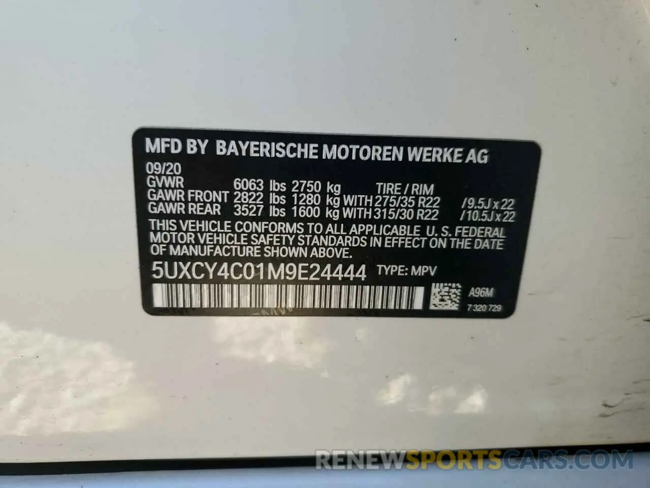 12 fotografías del automóvil dañado 5UXCY4C01M9E24444 BMW X6 2021