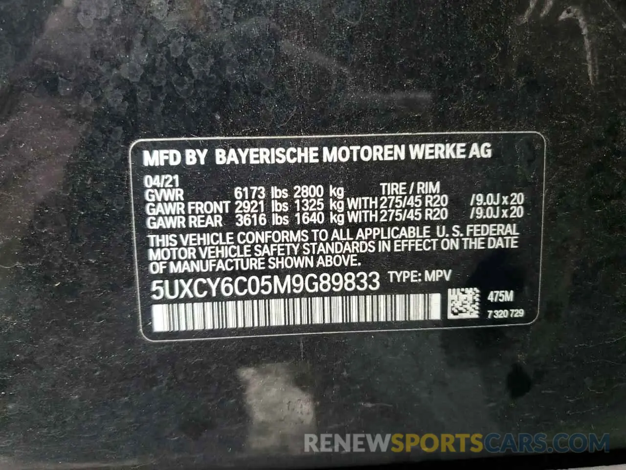 12 fotografías del automóvil dañado 5UXCY6C05M9G89833 BMW X6 2021