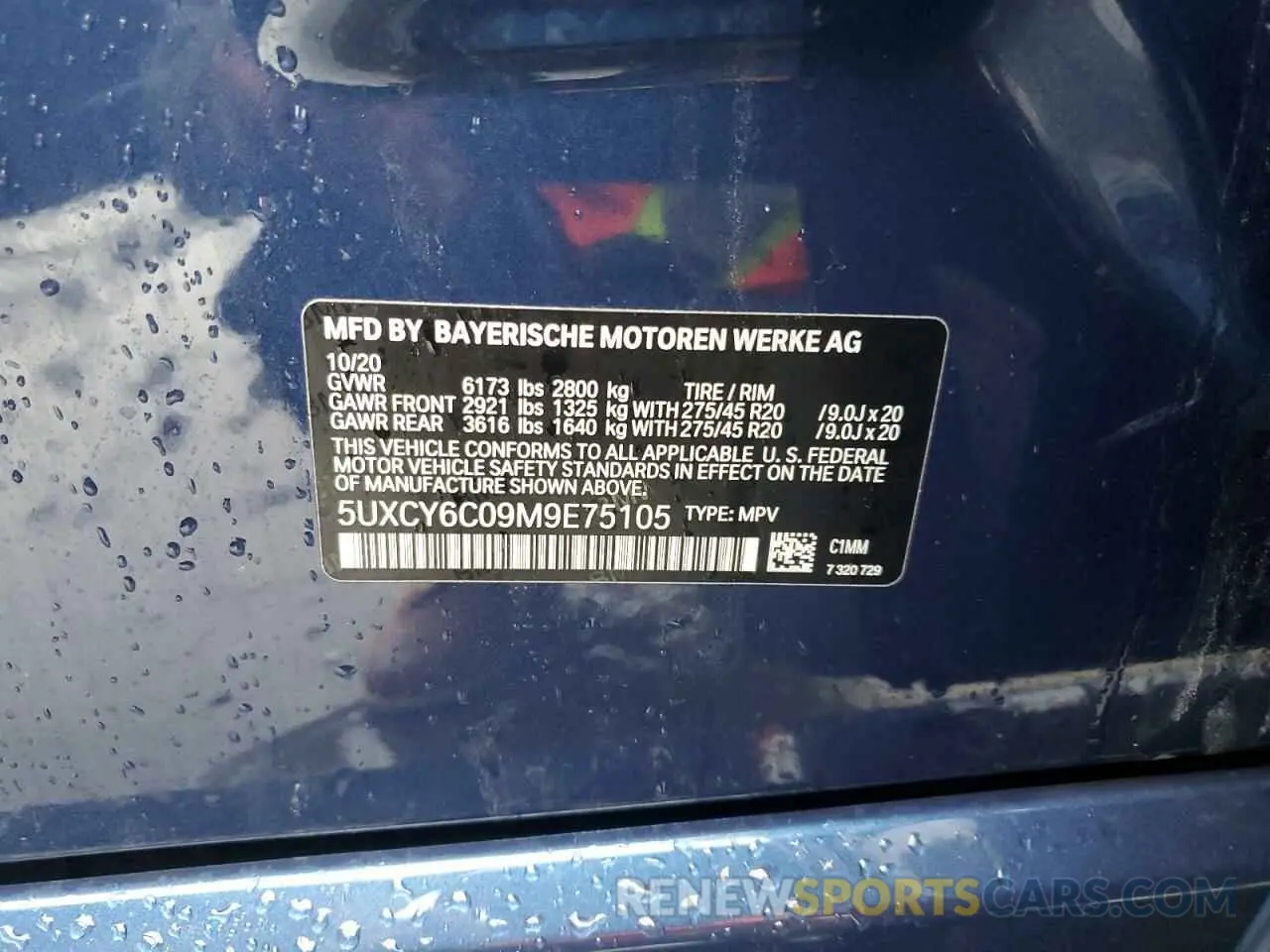 13 fotografías del automóvil dañado 5UXCY6C09M9E75105 BMW X6 2021