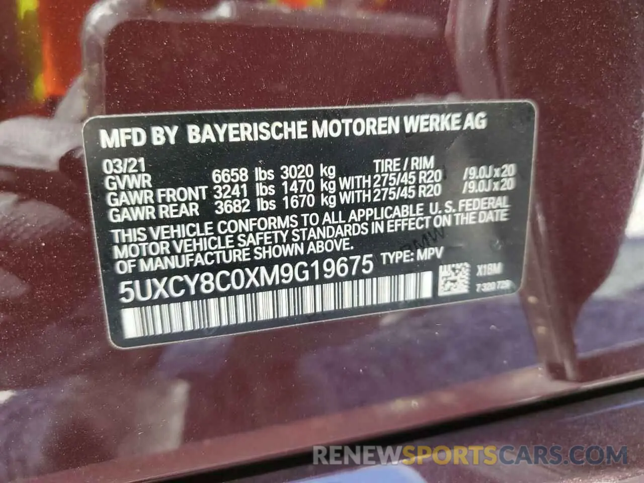 13 fotografías del automóvil dañado 5UXCY8C0XM9G19675 BMW X6 2021