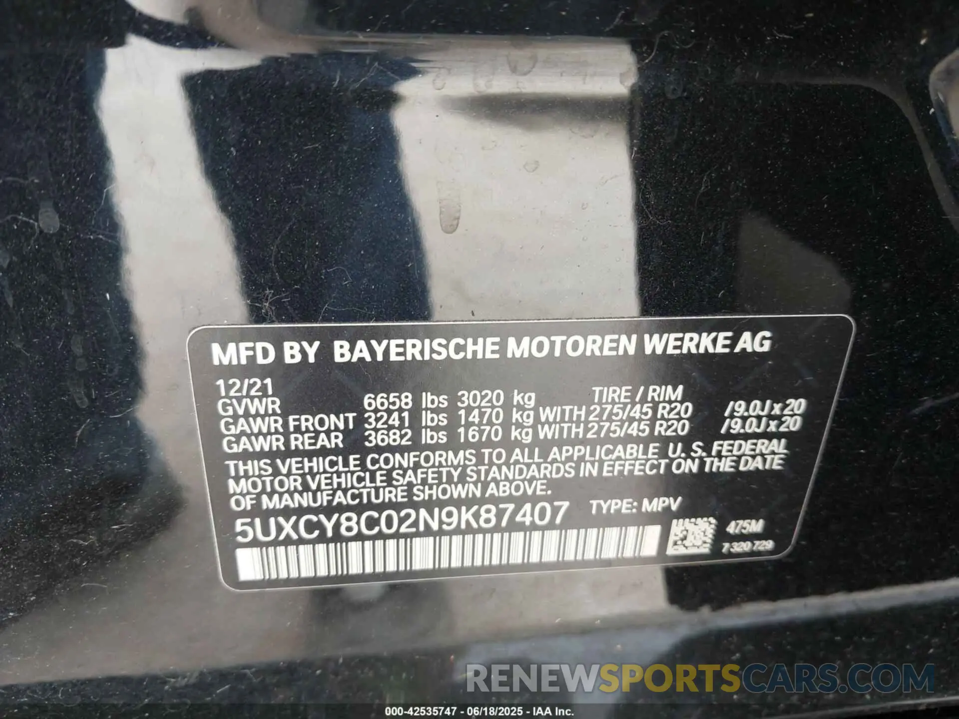 9 fotografías del automóvil dañado 5UXCY8C02N9K87407 BMW X6 2022
