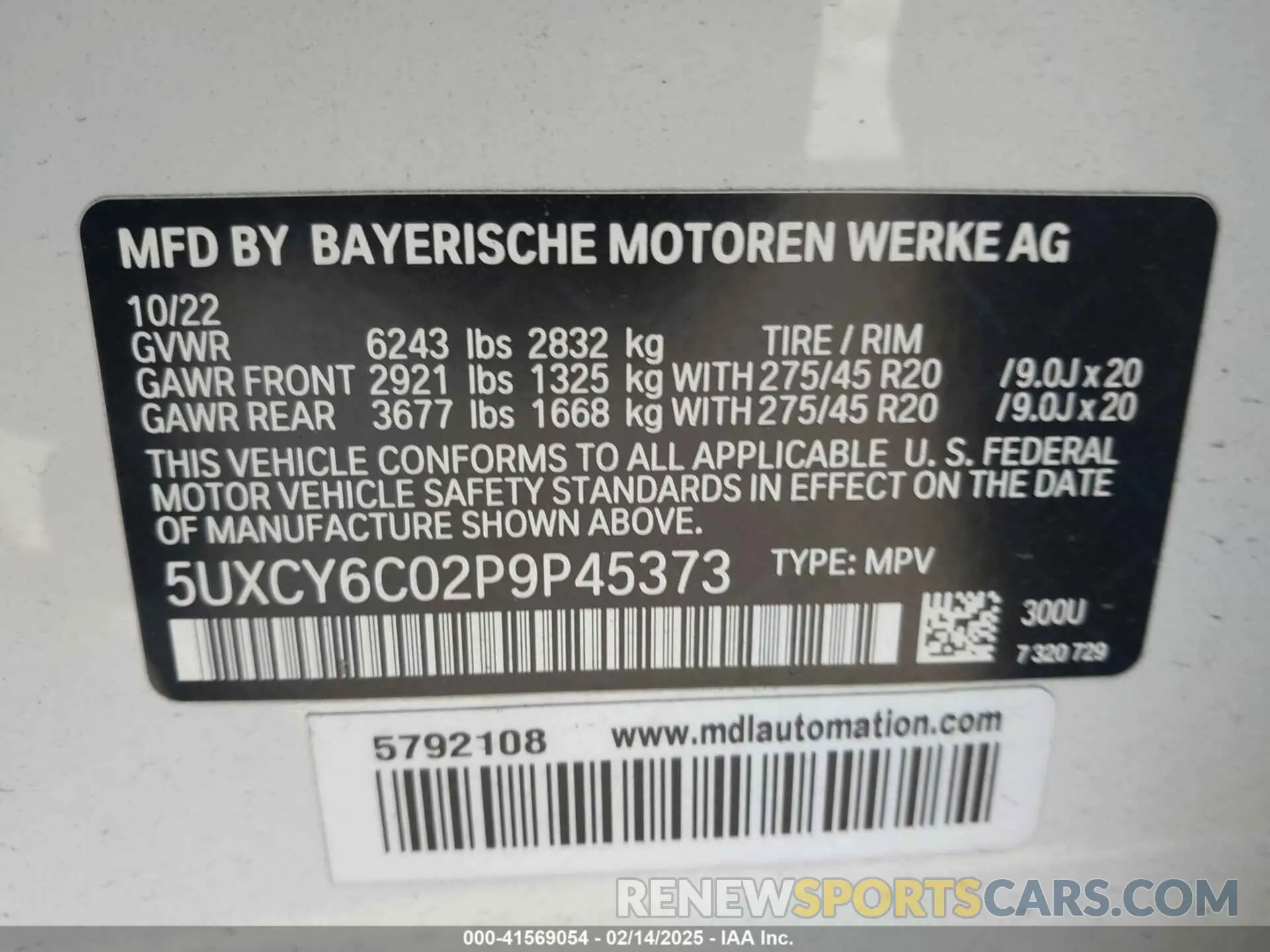 9 fotografías del automóvil dañado 5UXCY6C02P9P45373 BMW X6 2023