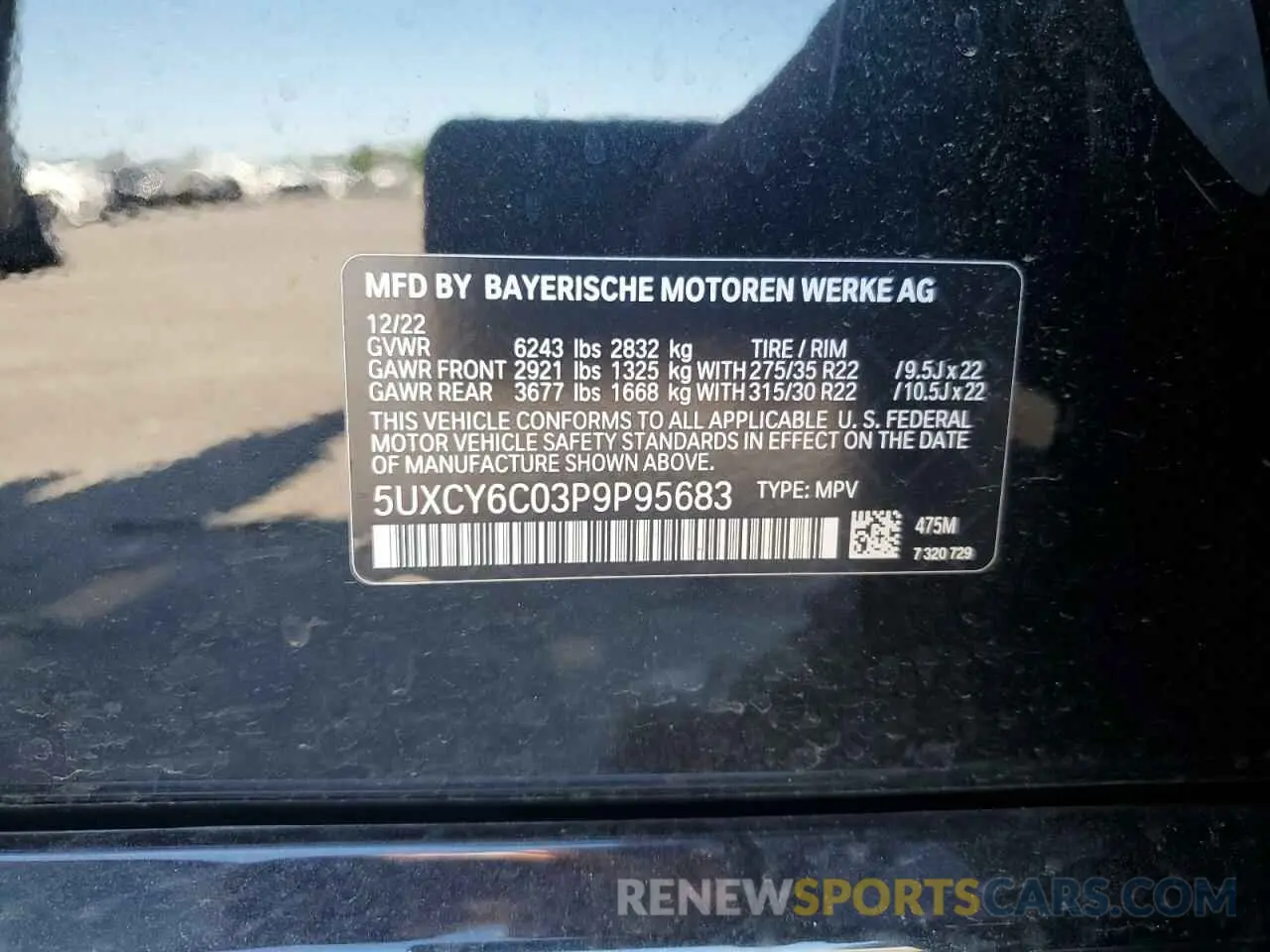 13 fotografías del automóvil dañado 5UXCY6C03P9P95683 BMW X6 2023