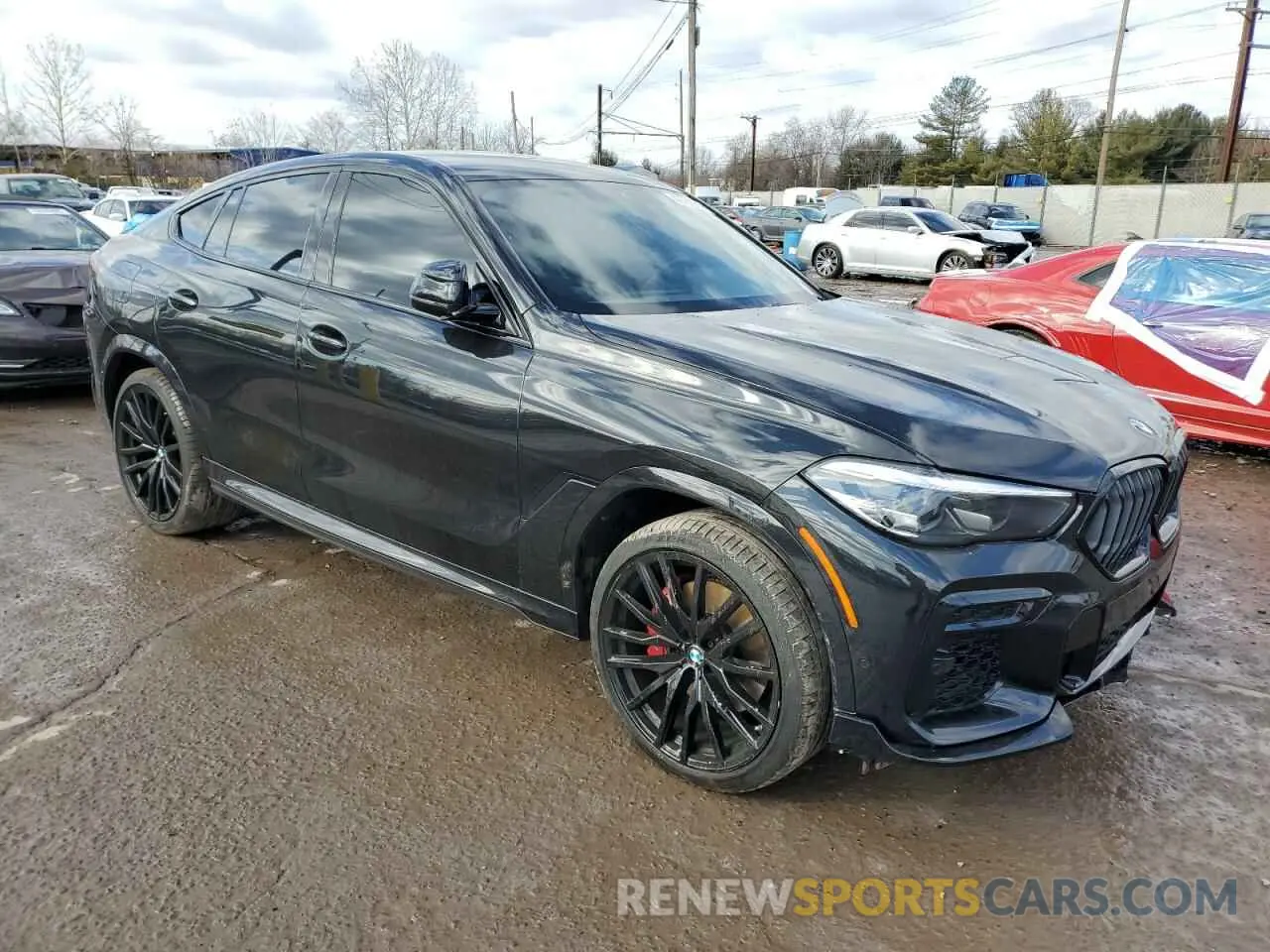 4 fotografías del automóvil dañado 5UXCY6C08P9R97709 BMW X6 2023