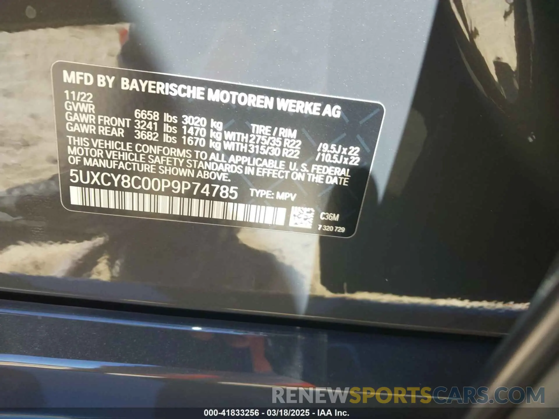 9 fotografías del automóvil dañado 5UXCY8C00P9P74785 BMW X6 2023