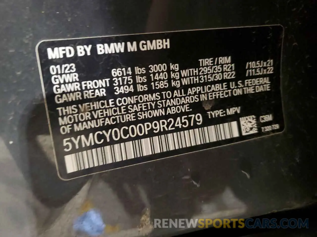 13 fotografías del automóvil dañado 5YMCY0C00P9R24579 BMW X6 2023