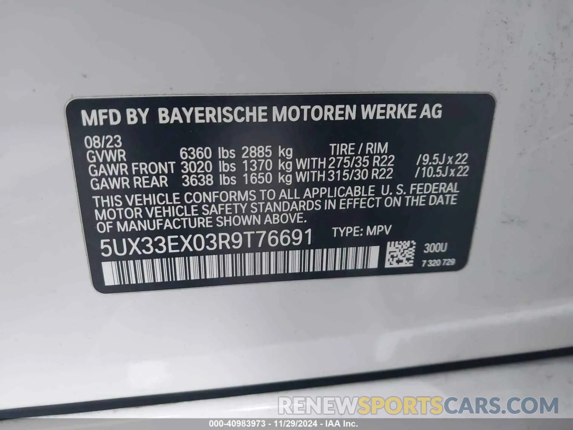 9 fotografías del automóvil dañado 5UX33EX03R9T76691 BMW X6 2024