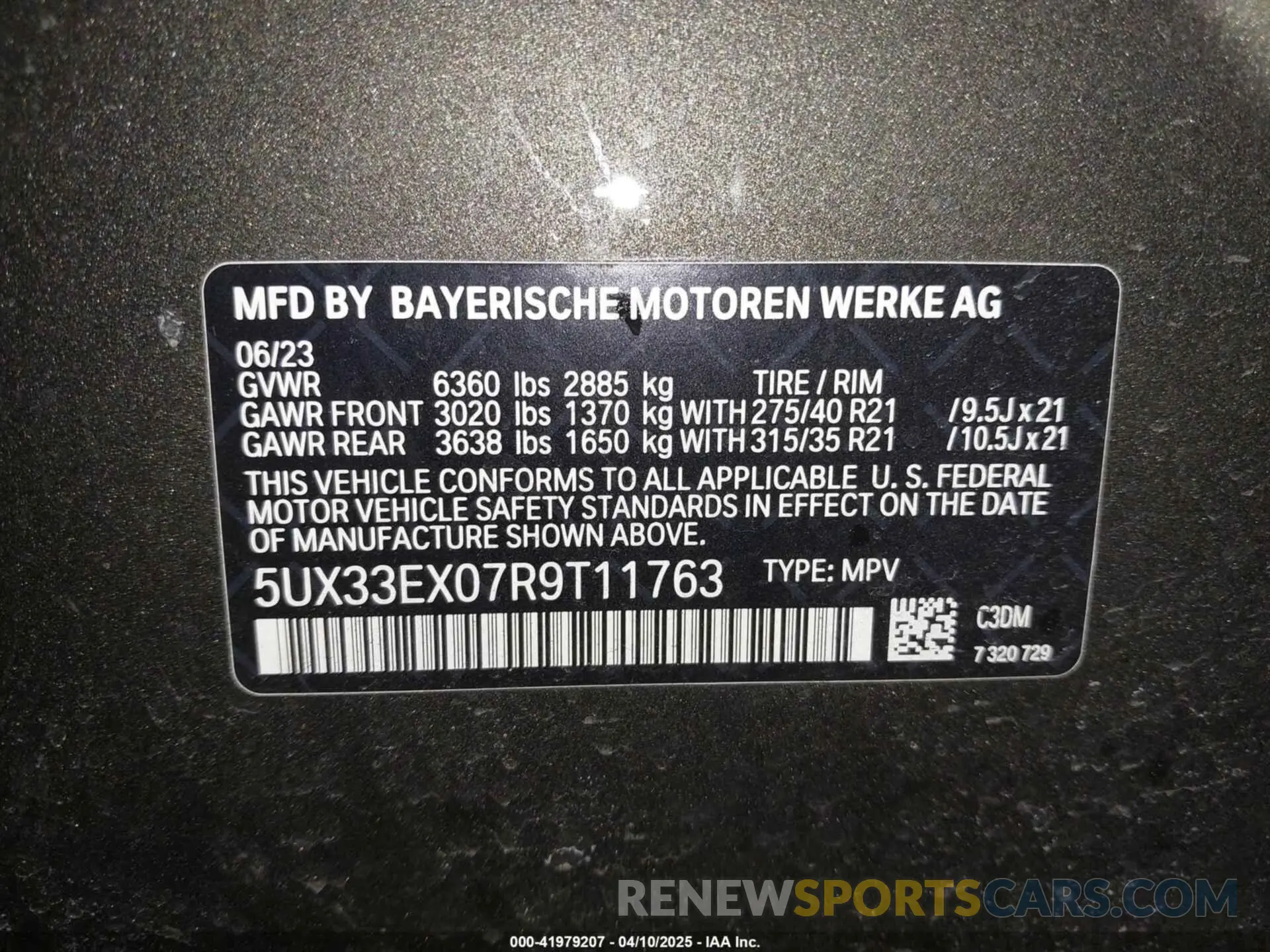 9 fotografías del automóvil dañado 5UX33EX07R9T11763 BMW X6 2024