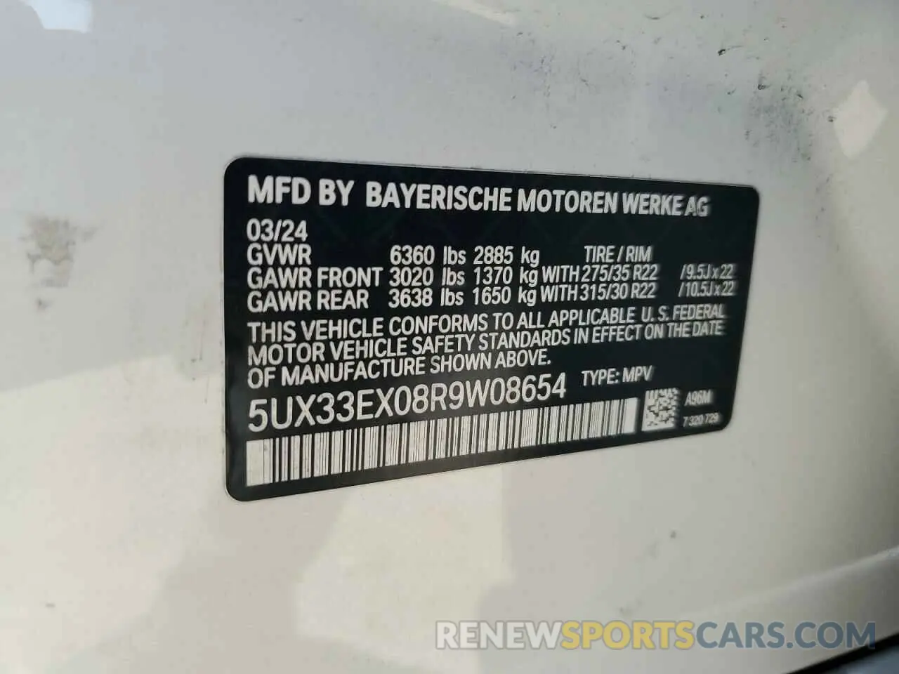 13 fotografías del automóvil dañado 5UX33EX08R9W08654 BMW X6 2024