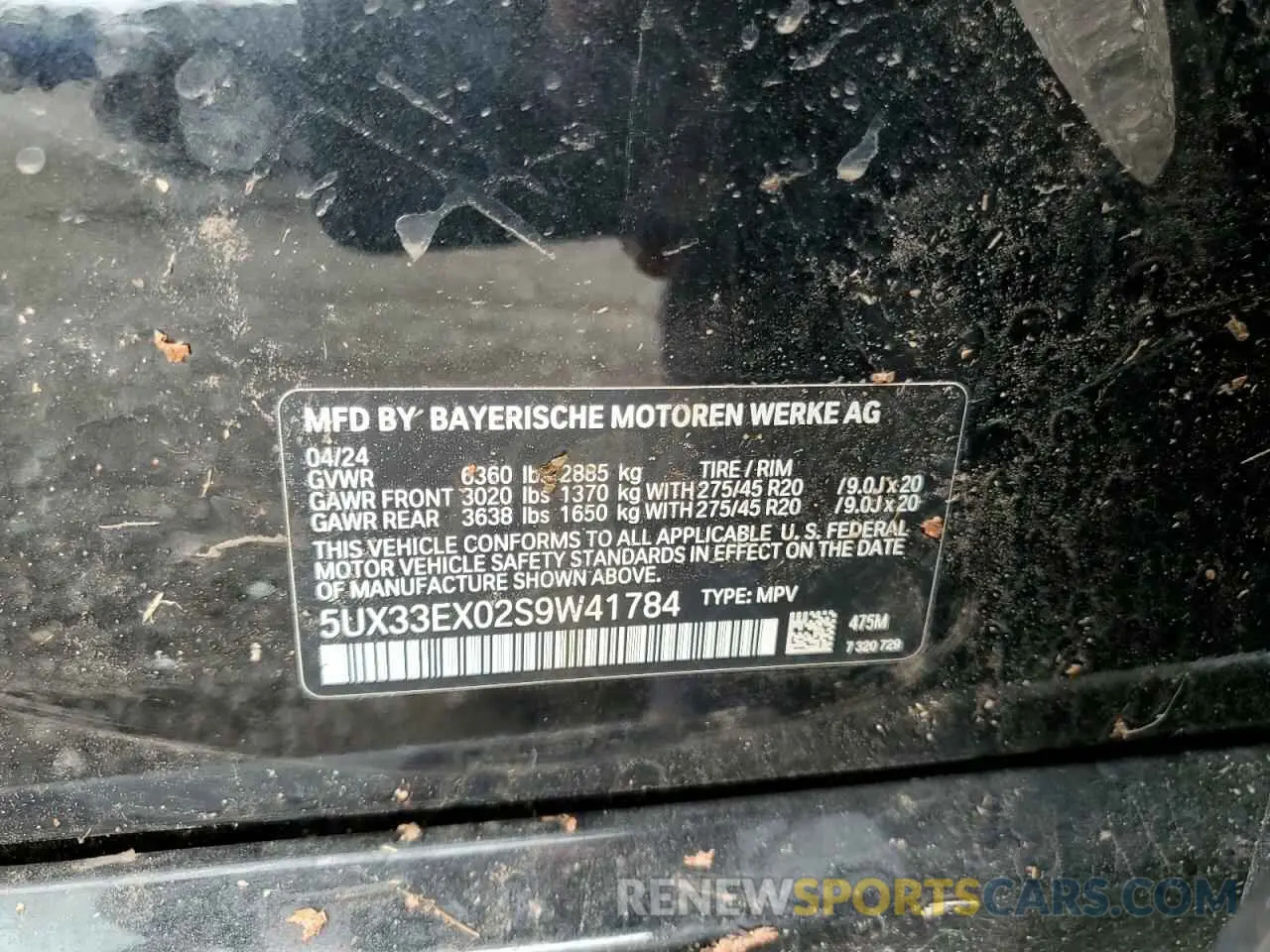13 fotografías del automóvil dañado 5UX33EX02S9W41784 BMW X6 2025