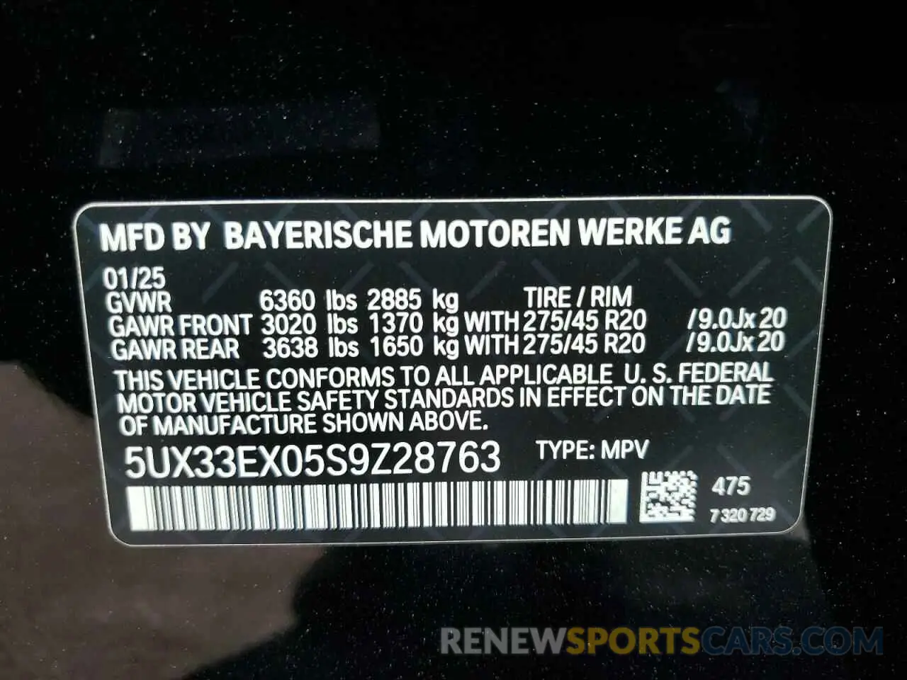 12 fotografías del automóvil dañado 5UX33EX05S9Z28763 BMW X6 2025