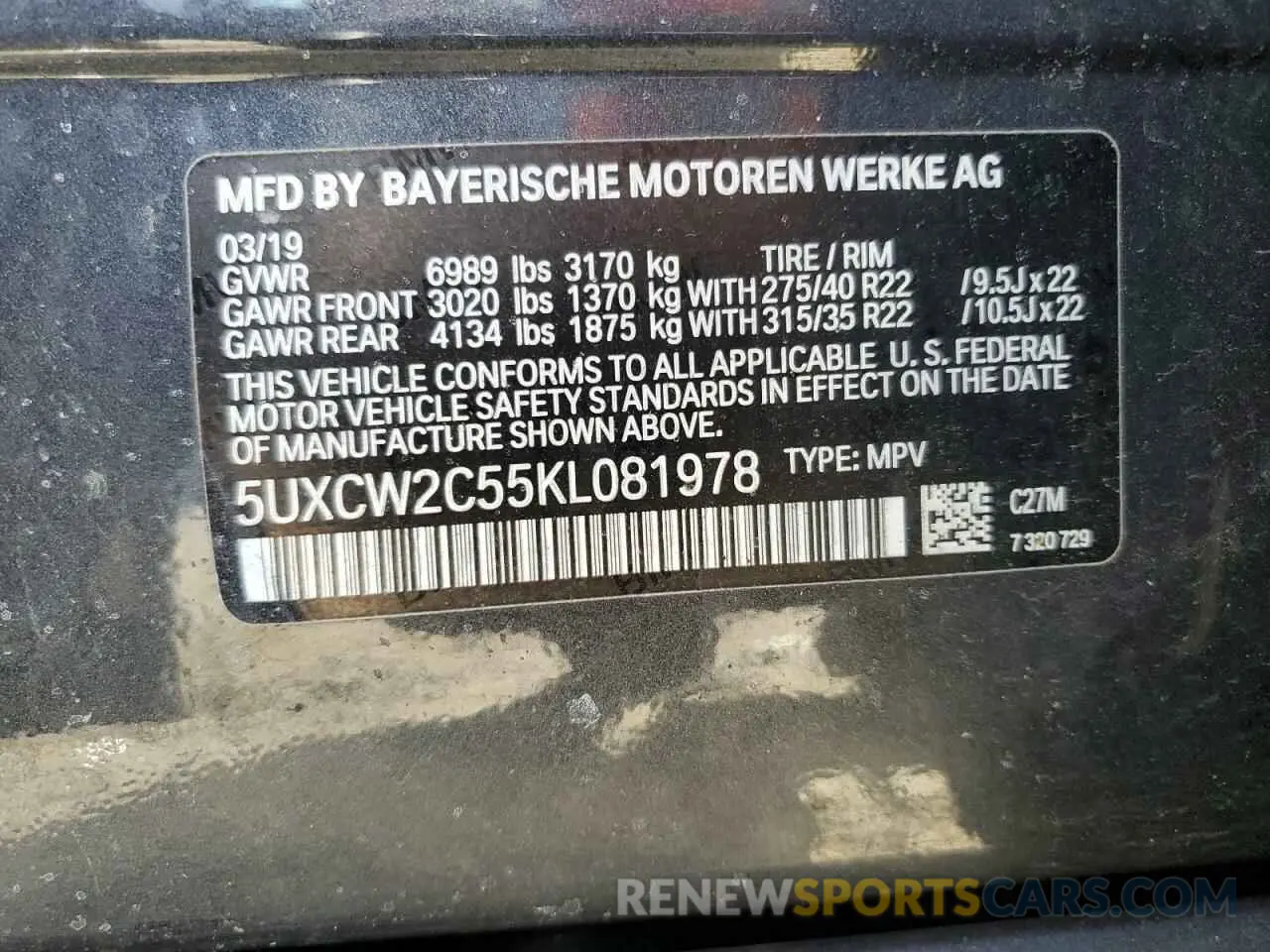 13 fotografías del automóvil dañado 5UXCW2C55KL081978 BMW X7 2019