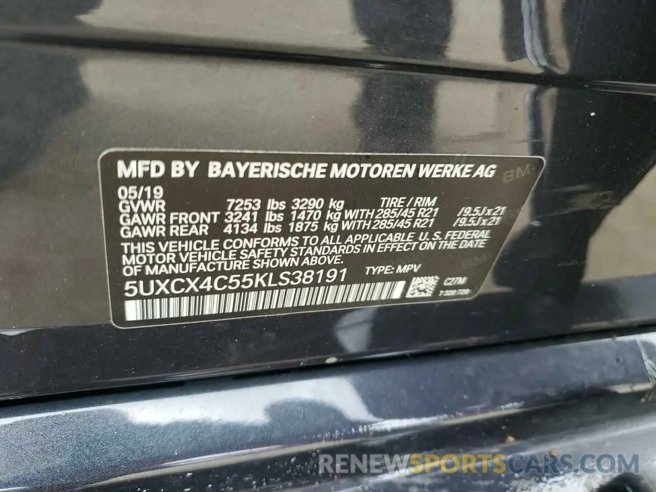 13 fotografías del automóvil dañado 5UXCX4C55KLS38191 BMW X7 2019
