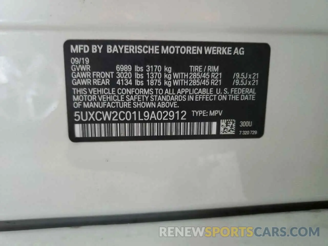 13 fotografías del automóvil dañado 5UXCW2C01L9A02912 BMW X7 2020